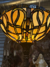 Load image into Gallery viewer, Beautiful Vintage Tiffany Style Floor Lamp Stained Glass 6’ Tall
