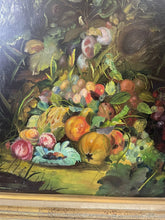 Load image into Gallery viewer, Original Vintage Still Life-FLORAL Fruit BOUQUET Painting. Framed 32“ X 28“