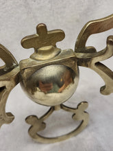 Load image into Gallery viewer, Pair of mid century brass wall appliques - double lights