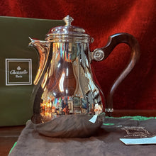 Load image into Gallery viewer, Christofle Paris Bagatelle Silver Plated Coffee Pot 8 Cup Rosewood Handle w/ Box