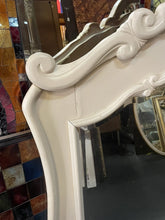 Load image into Gallery viewer, #37 Vintage Large Wood Framed Ornate White Mirror 52“ X 50”
