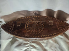 Load image into Gallery viewer, Vintage African Hand Made Money Box Floral Design Carved Wood Storage Box
