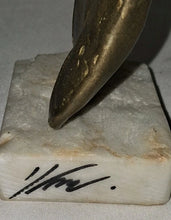 Load image into Gallery viewer, Yanni Signed Abstract Winged Male Torso Bronze Tone Sculpture Marble Base Modern