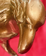 Load image into Gallery viewer, Vintage Brass American EAGLE Perched on Branch Statue 18” Wingspan, 5.5 lbs