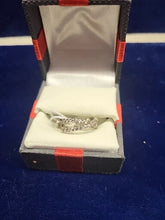 Load image into Gallery viewer, Sterling Silver 925 Cris Cross Ring with 35 Diamonds