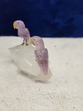 Load image into Gallery viewer, Peter Muller Hand Carved Amethyst/Fluorite Macaw Couple on Quartz 4"!!