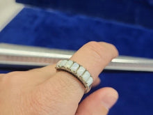 Load image into Gallery viewer, Vintage Ring X7 Opal Band Wedding Silver Ring Band Eternity 38 Dark Gemstones