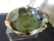 Load image into Gallery viewer, Sumida Gawa Large Pond Bowl 4 Figures and Nest W Eggs 8.75” Signed!!