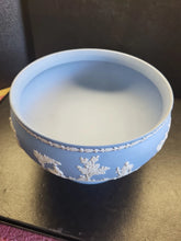 Load image into Gallery viewer, A1. Wedgwood Blue Jasperware 1954 "Sacrifice" Pattern Original England 8" Bowl