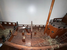 Load image into Gallery viewer, Large Vintage Handcrafted Wooden Chinese Junk Vessel Boat Ship Circa 1950's 50”