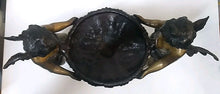 Load image into Gallery viewer, Vintage French Bronze Double Cherub Centerpiece With Black Marble Bowl
