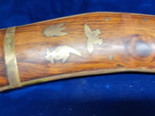 Load image into Gallery viewer, WW2 Period Kukri Engraved Blade original sheath Wood & Brass Warrior Dagger