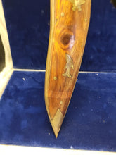 Load image into Gallery viewer, WW2 Period Kukri Engraved Blade original sheath Wood & Brass Warrior Dagger