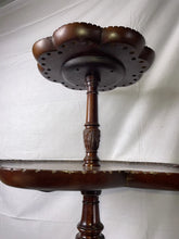 Load image into Gallery viewer, ANTIQUE MAHOGANY TWO TIER PIE CRUST EDGE TABLE!