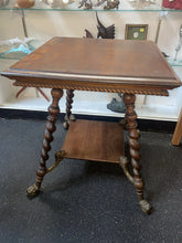 Load image into Gallery viewer, Antique Victorian 19th Century Walnut Barley Twist Plant Stand Side Parlor Table