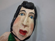 Load image into Gallery viewer, Vintage Unique Mexican Folk Art Mermaid Hand Carved Painted Wood Wall Art 38”