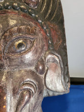 Load image into Gallery viewer, Vintage hand carved wooden Ganesh Mask Hindu Nepalese Buddha (as1024)