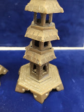 Load image into Gallery viewer, Antique Chinese Bronze Pagoda Temple Figure Figurine Statues A Pair!!