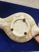 Load image into Gallery viewer, Oil Lamp - Maenad carrying a Thyrsus and a Leopard - Ceramic Artifact