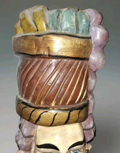 Load image into Gallery viewer, Vintage Unique Mexican Folk Art Mermaid Hand Carved Painted Wood Wall Art 30”