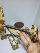 Load image into Gallery viewer, Vintage Oval Beaded-Edge Door Knob Set, Reclaimed Hardware (EFO)