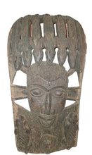 Load image into Gallery viewer, Vintage Large African Carved Wood Bamum Mask from Cameroon 32“ X 18“