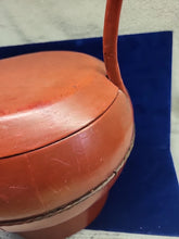 Load image into Gallery viewer, Antique Chinese Red Lacquer Wooden Wedding Basket Bucket w/ Lid & Handle