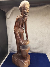 Load image into Gallery viewer, Rare hand carved statue old women from the village of Mass Bali indonisia