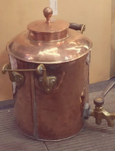 Load image into Gallery viewer, Handmade Antique English Copper Water Dispenser Brass Spigot