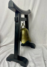 Load image into Gallery viewer, Antique Large Black Wooden 18.5” Pagoda Temple w/ Solid Brass Bell Gong, c. 1925