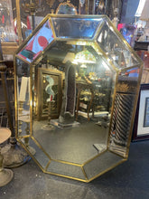 Load image into Gallery viewer, #3 Beautiful Vintage Ornate Gold Beveled Octagon Brass Mirror 43“ X 32“
