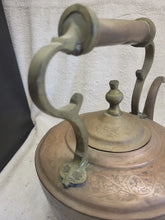 Load image into Gallery viewer, Antique Copper English Tea Kettle Pot Brass Knob Goose Neck (bra1019)