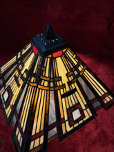 Load image into Gallery viewer, Unique Designed Tiffany Style Mission Style Table Lamp Stained Glass 29”