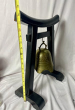 Load image into Gallery viewer, Antique Large Black Wooden 18.5” Pagoda Temple w/ Solid Brass Bell Gong, c. 1925