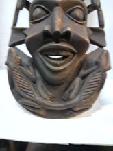 Load image into Gallery viewer, Vintage Large African Carved Wood Bamum Mask from Cameroon 27“ X 14“