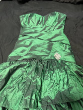 Load image into Gallery viewer, Beautiful and unique green ball gown Night Moves corset style prom dress!!
