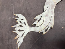 Load image into Gallery viewer, Rustic Handmade Heavy Metal Mermaid Wall Art – Nautical Coastal Décor 59”