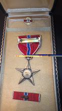 Load image into Gallery viewer, WWII Korea Bronze Star Medal Engraved Arnold J Yoho Complete w/ Oak Leaf Cluster