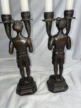 Load image into Gallery viewer, Pair of Vintage Bronze Finished Soldiers Candle Holders
