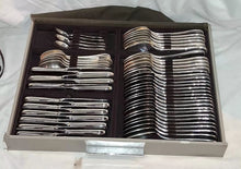 Load image into Gallery viewer, Christofle Perles Acier Flatware Set France 178 Pieces w Christofle Storage Case