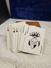 Load image into Gallery viewer, Celtic Brass Card Holder W/3 Gold Foil 24k Playing Cards, Wood Storage Box
