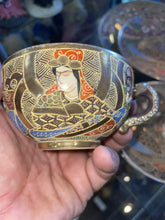 Load image into Gallery viewer, 1920’s Japanese Satsuma Moriage Tea Set 6 Piece Shimazu Family Crest