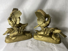 Load image into Gallery viewer, Vintage Pair Of Large Metal Replica Bird Sculptures by Alphonse Arson 14”