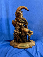 Load image into Gallery viewer, RARE Antique Victorian Brass Mr. Punch Figure Collectibles Door Stop 12” Tall