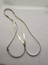 Load image into Gallery viewer, 36” 7mm, vintage Italian Sterling 925 silver herringbone chain necklace