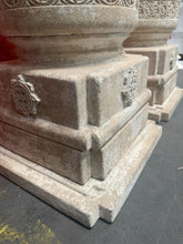 Load image into Gallery viewer, Pair of Large Heavy Vintage Drum Band Plaster Pedestals Column Bases, 40” H