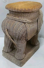 Load image into Gallery viewer, Vintage 20” Rattan Wicker Elephant Plant Stand Side End Table