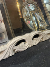 Load image into Gallery viewer, #37 Vintage Large Wood Framed Ornate White Mirror 52“ X 50”