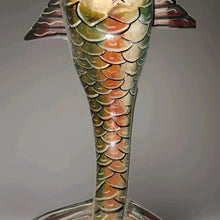 Load image into Gallery viewer, Vintage Unique Mexican Folk Art Mermaid Hand Carved Painted Wood Wall Art 30”