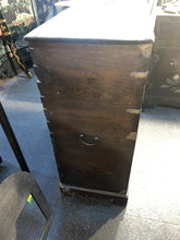 Load image into Gallery viewer, Vintage Elmwood Korean Storage Chest Cabinet With Brass Accents